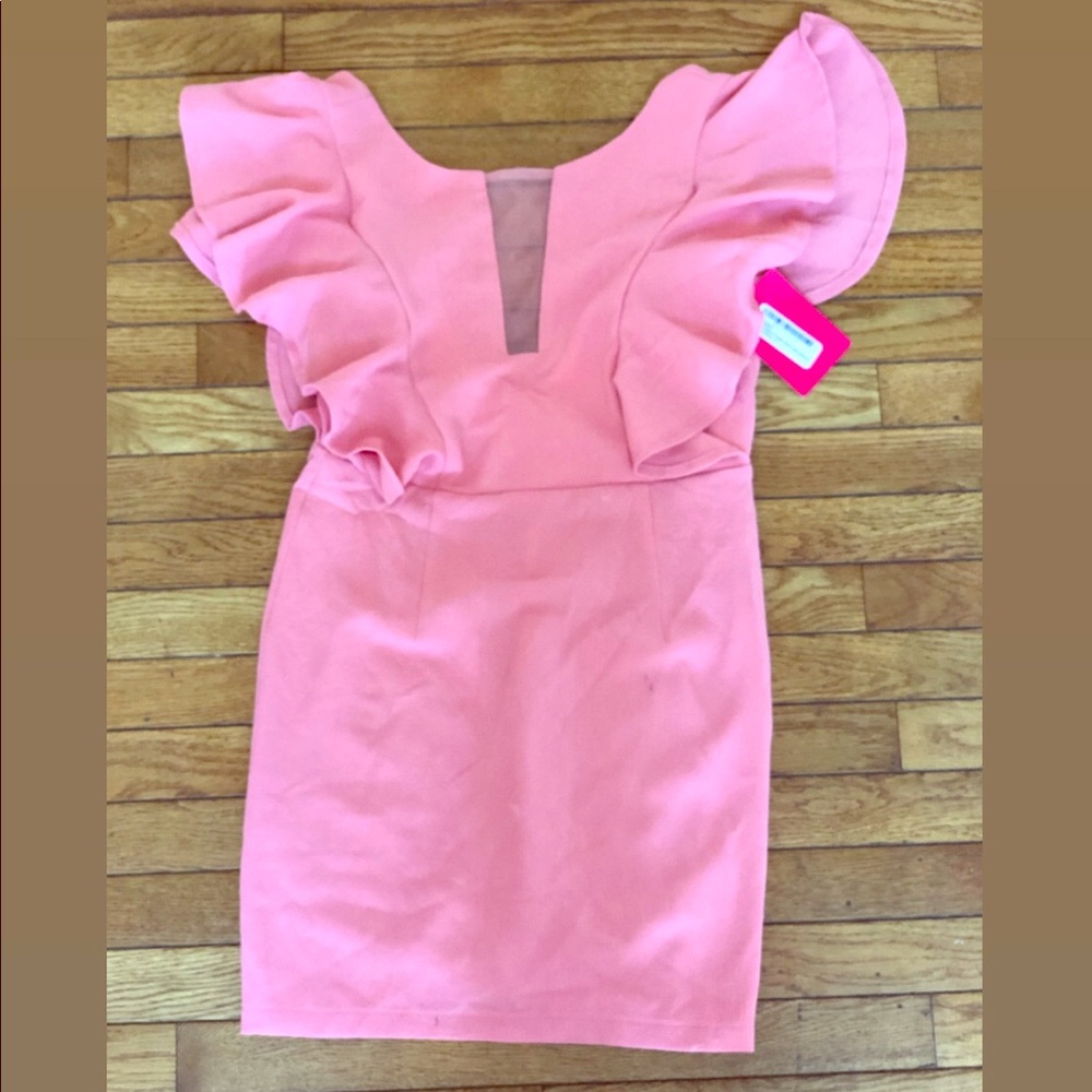 Mini dress..... coral with low back. Size 8